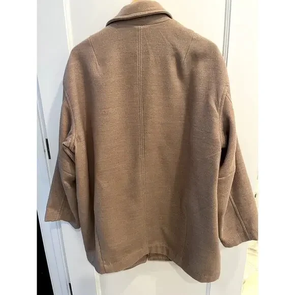 Free People Size Medium Oversized Tan Slouchy Coat Blazer - Picture 11 of 11
